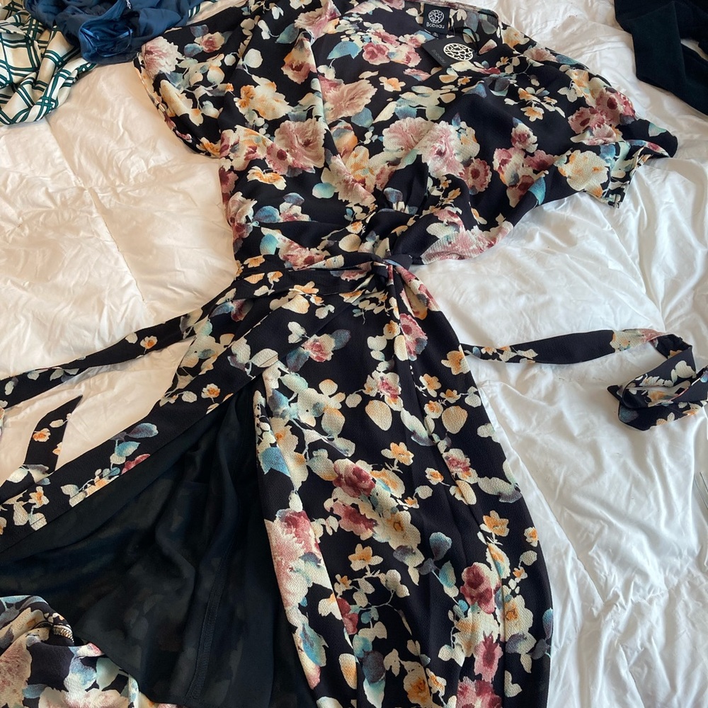 Bobeau Belted Floral Dress XL NWT